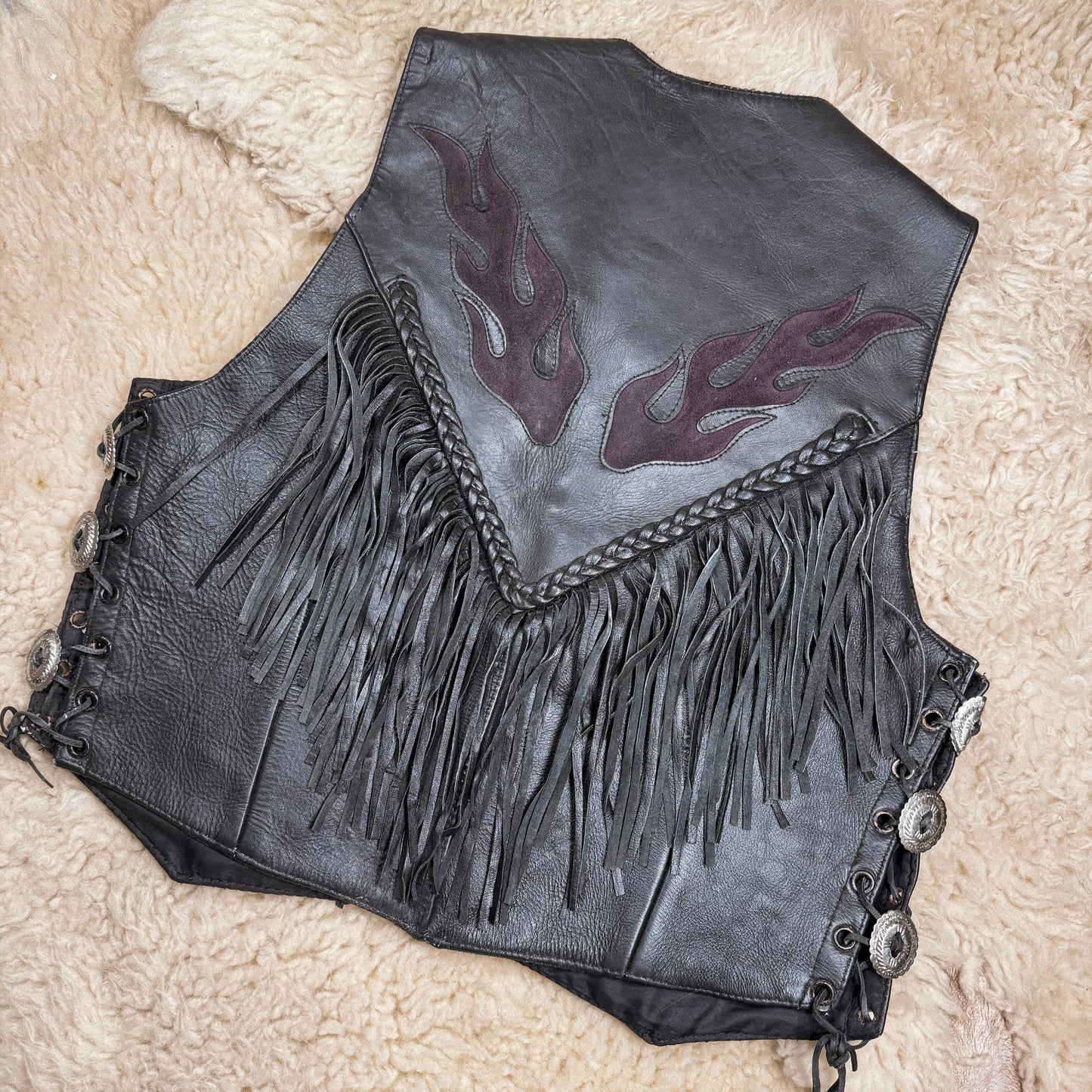 Flames of hell Leather Vest