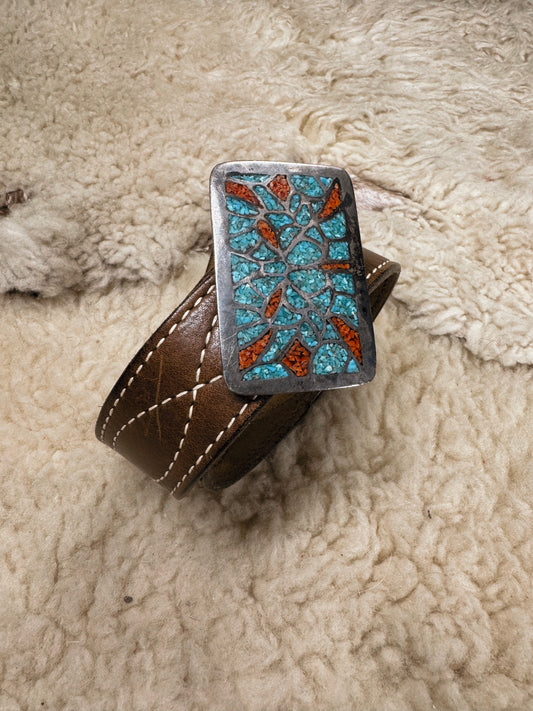 Rattlesnake Turquoise Inlay Belt