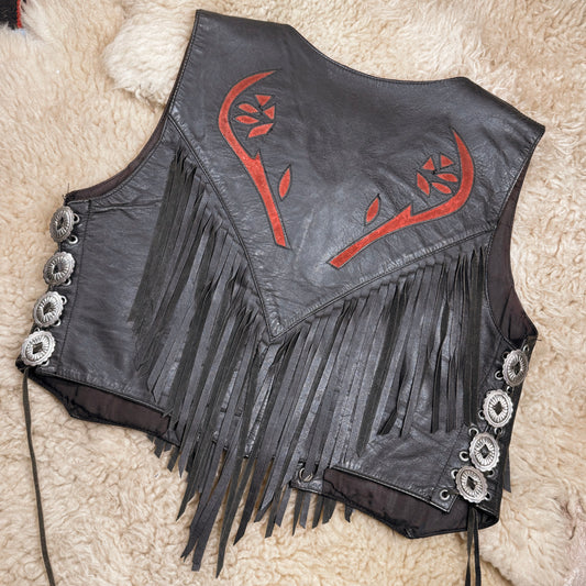 Desert Rose Concho Fringe Vest