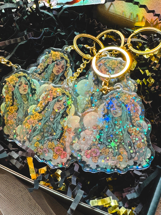 Holographic Goddess Keychain