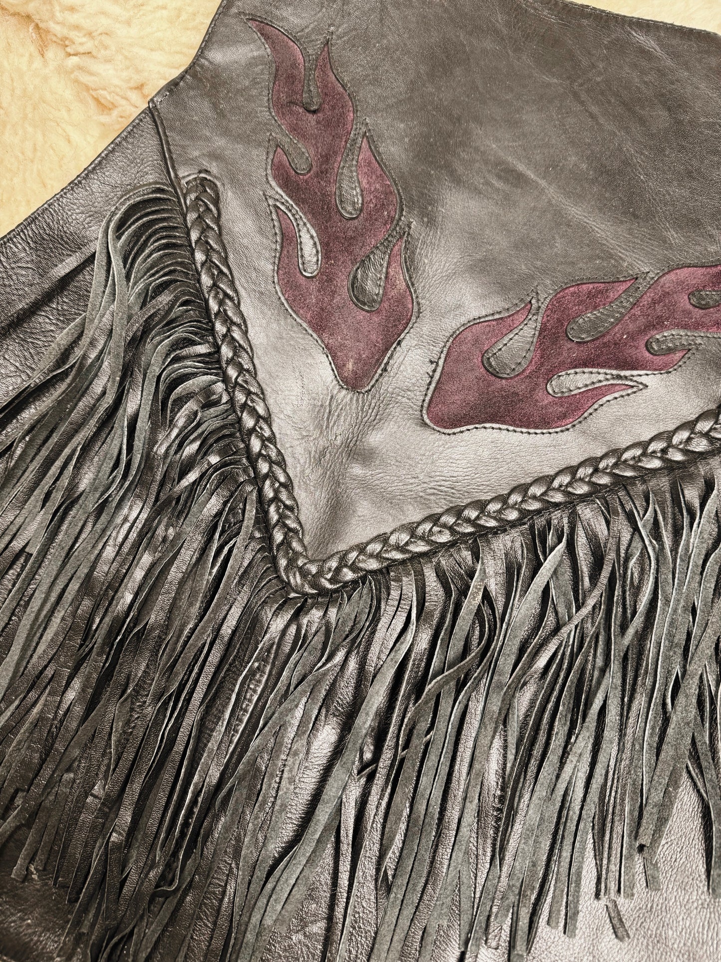 Flames of hell Leather Vest