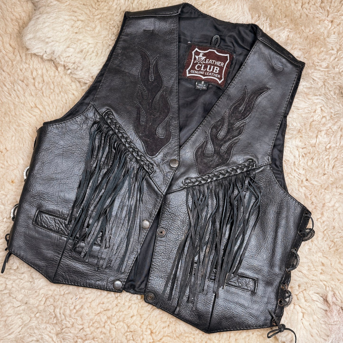 Flames of hell Leather Vest